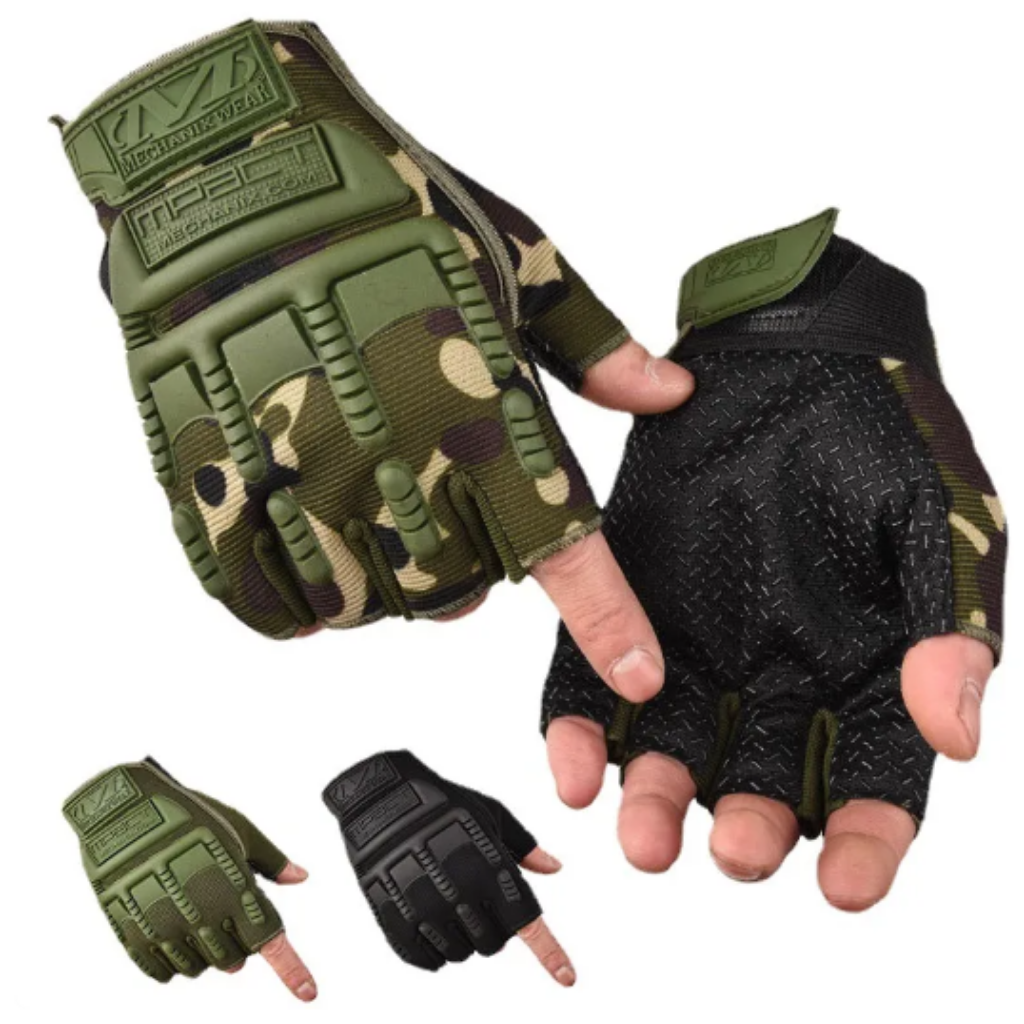 Guantes de hombre deportivos con dedos descubiertos