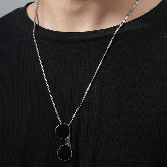 Men's Sunglasses Pendant Stainless Steel Necklace