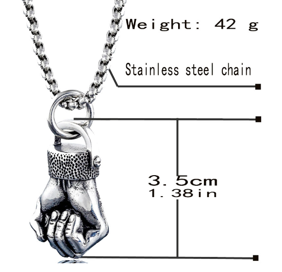 Stainless Steel / Titanium Cuff Pendant Necklace for Men