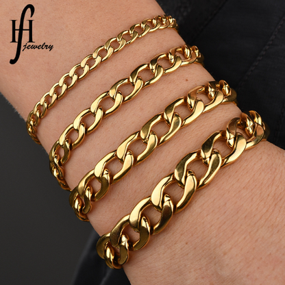 18K gold stainless steel bangles for men