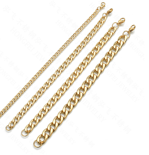 Esclavas de Acero inoxidable 18K oro para hombre