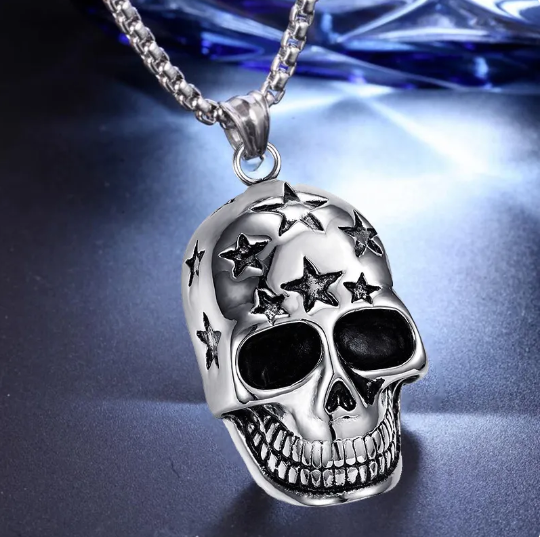 Men's Stainless Steel Skull Pendant Necklace