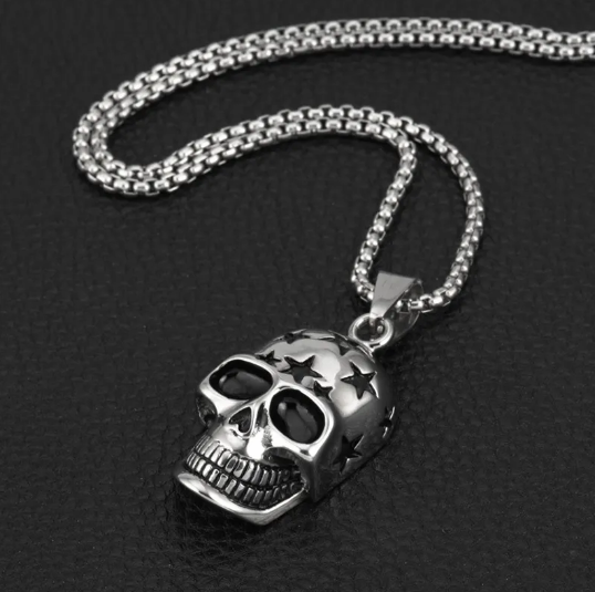 Men's Stainless Steel Skull Pendant Necklace