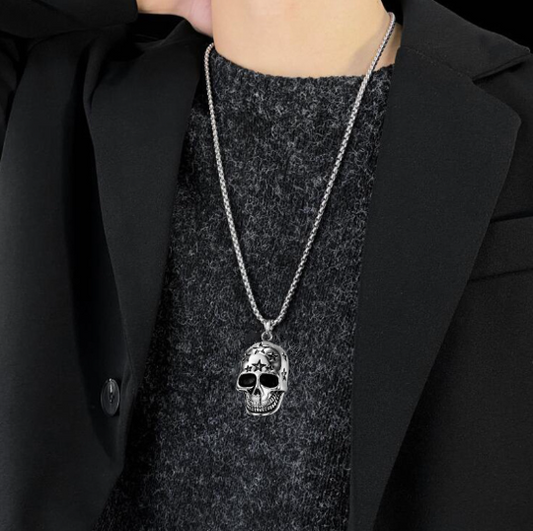 Men's Stainless Steel Skull Pendant Necklace