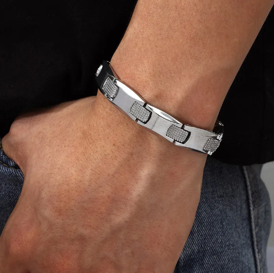 Men's Stainless Steel/Titanium Bangle: Durability and Style at the same time