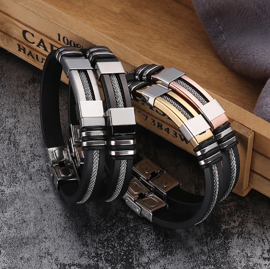 Pulsera de cuero y Acero inoxidable para hombre: Elegancia y estilo